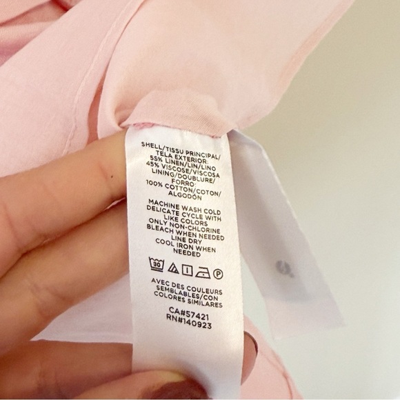 LOFT linen pink dress tie back size 6 - Picture 9 of 9